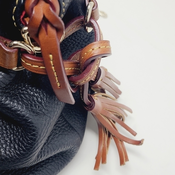 Dooney & Bourke | Large Vintage Black Pebble Grain Flortentine Satchel Bag - Picture 12 of 15